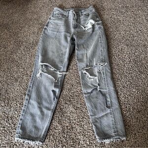 American eagle women’s grey straight legged jeans size 00 short